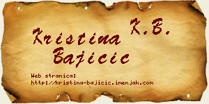 Kristina Bajičić vizit kartica
